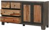 Sideboard ERIK - Mangoholz Mehrfarbig 88 x 40 x 165 cm | Schrank Flur Schlafzimmer Kommode Bild 5