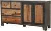 Sideboard ERIK - Mangoholz Mehrfarbig 88 x 40 x 165 cm | Schrank Flur Schlafzimmer Kommode Bild 2