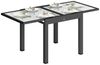 Outsunny Gartentisch ausziehbar, aus Aluminium, 160x80 cm (rutschfest Campingtisch, 1-St, wetterfest Buffettisch), für 4-6 Personen, für Outdoor, Garten, Terrasse, Balkon, Schwarz Bild 2