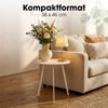 MICA Decorations Seattle Beistelltisch für Außenbereich - Runder Couchtisch - Pflanzentisch und Kaffeetisch - H45 x Ø38 cm - Metall - Cremefarben Bild 4