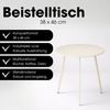 MICA Decorations Seattle Beistelltisch für Außenbereich - Runder Couchtisch - Pflanzentisch und Kaffeetisch - H45 x Ø38 cm - Metall - Cremefarben Bild 2