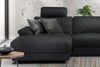 KAWOLA Sofa LOLA Ecksofa XL Leder schwarz mit motorischer Relaxfunktion Recamiere links 84 x 178 x 304 cm Bild 4