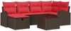 vidaXL Gartensofa-set mit Kissen mit Speicher 7 pcs Braun Poly-Rattan 3360425 Bild 2