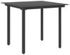 vidaXL Garten-Esstisch Schwarz 80x80x74 cm Stahl und Glas 313109 Bild 5