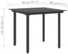 vidaXL Garten-Esstisch Schwarz 80x80x74 cm Stahl und Glas 313109 Bild 3