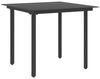 vidaXL Garten-Esstisch Schwarz 80x80x74 cm Stahl und Glas 313109 Bild 4