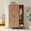 Kleiderschrank Norg 191 x 120 x 52 cm 2 Türen 5 Fächer Eicheoptik [en. casa] Bild 3