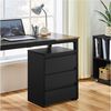 Yaheetech Nachttisch mit 3 Schubladen, Holz schwarz, 60,5 x 35,5 x 45,5 cm Bild 3