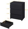 Yaheetech Nachttisch mit 3 Schubladen, Holz schwarz, 60,5 x 35,5 x 45,5 cm Bild 4
