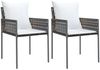 vidaXL Gartenstühle mit Kissen 2 Stk. Braun 54x61x83 cm Poly Rattan 364100 Bild 2