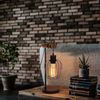 ZMH Tischleuchte Wohnzimmer Retro Schwarz-Holz Nachttischlampe Industrial Design E27, Einfache Installation, ohne Leuchtmittel, 1 Flammig Vintage Tischleuchte im Industrial Design aus Metall Esstich Bild 3