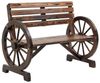 Outsunny Gartenbank 2-Sitzer Sitzbank Holzbank Parkbank im Wagenrad-Design, Bank mit Armlehne im Landhausstil bis 240 kg belastbar Tannenholz Verkohlt 105,5 x 56 x 79 cm Bild 4