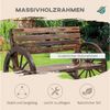 Outsunny Gartenbank 2-Sitzer Sitzbank Holzbank Parkbank im Wagenrad-Design, Bank mit Armlehne im Landhausstil bis 240 kg belastbar Tannenholz Verkohlt 105,5 x 56 x 79 cm Bild 3