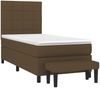 vidaXL Polsterbett mit Matratze Dunkelbraun 90x190 cm Stoff Bild 3