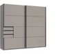 Schlafzimmer-Set >Tilburg< (4tlg.) Schrank, Bett 188x92x210cm, Nachtkommoden, Saharagrau / Grafit Bild 5