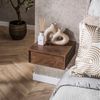LEVEN Lifestyle Nachttisch 2´er Set FAME schwebend mit 1 Schublade aus massiv Holz in braun (2´er Set), mit 1 Schublade - schwebend - hängend Bild 3