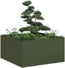 vidaXL Pflanzkübel Olivgrün 80x80x40 cm Kaltgewalzter Stahl 860741 Bild 1
