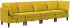 vidaXL Wohnzimmergarnitur mit Kissen mit Speicher 4 pcs Gelb Samt 3413759 Bild 2