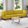 vidaXL Wohnzimmergarnitur mit Kissen mit Speicher 4 pcs Gelb Samt 3413759 Bild 1