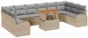 vidaXL Garten-Sofa-Set mit Kissen 11 pcs Beige und Hellgrau 3349636 Bild 2
