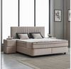 abc bedding Boxspringbett Komfortbett CLARA in Braun Beige Samt-Stoff (Bett mit Topper, inkl. Matratze und Topper), Voll-orthopädisches Schlafsystem inklusive Bettkasten Bild 2