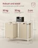 VASAGLE Wäschekorb 2 Fächer, Wäschesammler mit Ablage, Wäschebox, Wäschesack abnehmbar, Metallrahmen, 2 x 46 L, beige Bild 5
