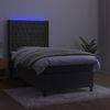 vidaXL Boxspringbett mit Matratze & LED Dunkelgrau 100x200 cm Samt 3139728 Bild 3
