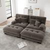 2-Sitzer Modulsofa H 81 x T 220 x B 145 cm aus Chenille in Braun mit 2 Ottomane Bild 2