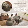 Leinen-Sofa, 4 Kissen, Getränkehalter, Seitentasche, Hellgrau Bild 5