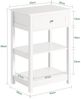 SoBuy FBT46-W Nachttisch, MDF, Lackiert, Weiß, 45 x 68 x 30 cm Bild 3