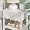 SoBuy FBT46-W Nachttisch, MDF, Lackiert, Weiß, 45 x 68 x 30 cm Bild 5