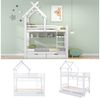 Ulife Etagenbett Hausbett Kinderbett mit Schubladen und Regalen Bild 3