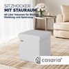 CASARIA® Faltbarer Sitzhocker mit Stauraum Kunstleder Weiß Bild 2