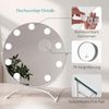 EMKE Runder Schminkspiegel Hollywood Spiegel mit Beleuchtung LED Tischspiegel, mit Touch, 3 Lichtfarben,11 Dimmbaren LED-Leuchtmitteln,7 x Vergrößerungsspiegel,Memory-Funktion, 360° Drehbar,Weiß,50 cm Bild 3