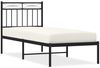 vidaXL Bettgestell mit Kopfteil, Metall, Schwarz, 75x190 cm Bild 2