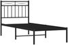 vidaXL Bettgestell mit Kopfteil, Metall, Schwarz, 75x190 cm Bild 4