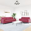 vidaXL 2-tlg. Sofagarnitur mit Kissen und Nackenrollen Weinrot Samt 3278495 Bild 3