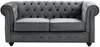 Vente-unique - CHESTERFIELD Sofa and armchair set SamtStoff Grau - B 78 cm88 cm x H 72 cm x L 165 cm82 cm205 cm Bild 3