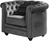 Vente-unique - CHESTERFIELD Sofa and armchair set SamtStoff Grau - B 78 cm88 cm x H 72 cm x L 165 cm82 cm205 cm Bild 5