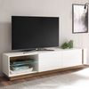 Lowboard mit LED 188cm CELLE-61 in weiß Glanz und Grandson Oak Eiche Nb, B/H/T: 188/46/40cm Bild 2