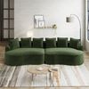 4-Sitzer Modulsofa H 67 x T 320 x B 114 cm aus Chenille in Grün, rahmenlos, mit tiefer Chaiselongue, ohne Montage Bild 2