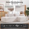 LVHOM Ecksofa 2 Sitzer, Modulares Sofa 235 cm breit, L-Form Sofa mit 2 Kissen, Schlafsofa aus Cordstoff, kein Aufbau erforderlich, Beige Bild 4