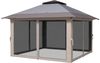 Höhenverstellbares Pop-up-Faltzelt, UV-Schutz 50+, Doppeldach und Moskitonetze, 4 x 4 x 2,8 m, hellgrau Bild 2