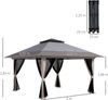 Höhenverstellbares Pop-up-Faltzelt, UV-Schutz 50+, Doppeldach und Moskitonetze, 4 x 4 x 2,8 m, hellgrau Bild 5