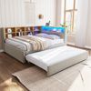 Flieks Daybett, Kinderbett Schlafsofa 140x200cm mit LED Steckdose Ausziehbett 90x190cm Bild 5