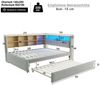 Flieks Daybett, Kinderbett Schlafsofa 140x200cm mit LED Steckdose Ausziehbett 90x190cm Bild 3