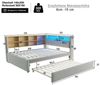 Flieks Daybett, Kinderbett Schlafsofa 140x200cm mit LED Steckdose Ausziehbett 90x190cm Bild 4