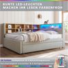 Flieks Daybett, Kinderbett Schlafsofa 140x200cm mit LED Steckdose Ausziehbett 90x190cm Bild 2