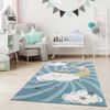 carpet city Kinderteppich Kinderzimmer Blau - 140x200 cm - Mond Wolken Sterne - Kinderzimmerteppiche Mädchen Jungen - Babyzimmer-Teppich - Spielteppich Bild 2