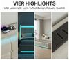 PXloue Polsterbett LED-Bett mit Stauraum und Ladeanschluss (Geeignet für Jugendliche und Erwachsene), Fernbedienung für LED-Farben und sicheres Leinenmaterial. Bild 4
